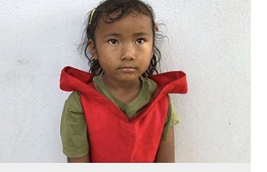 Priti Rokamagar, age 5, from Bhajani 4, Dhanaura, Nepal